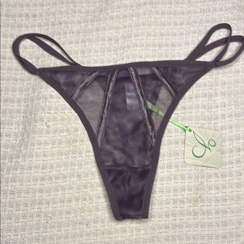 Intimo Sheer Plum Strappy Thong